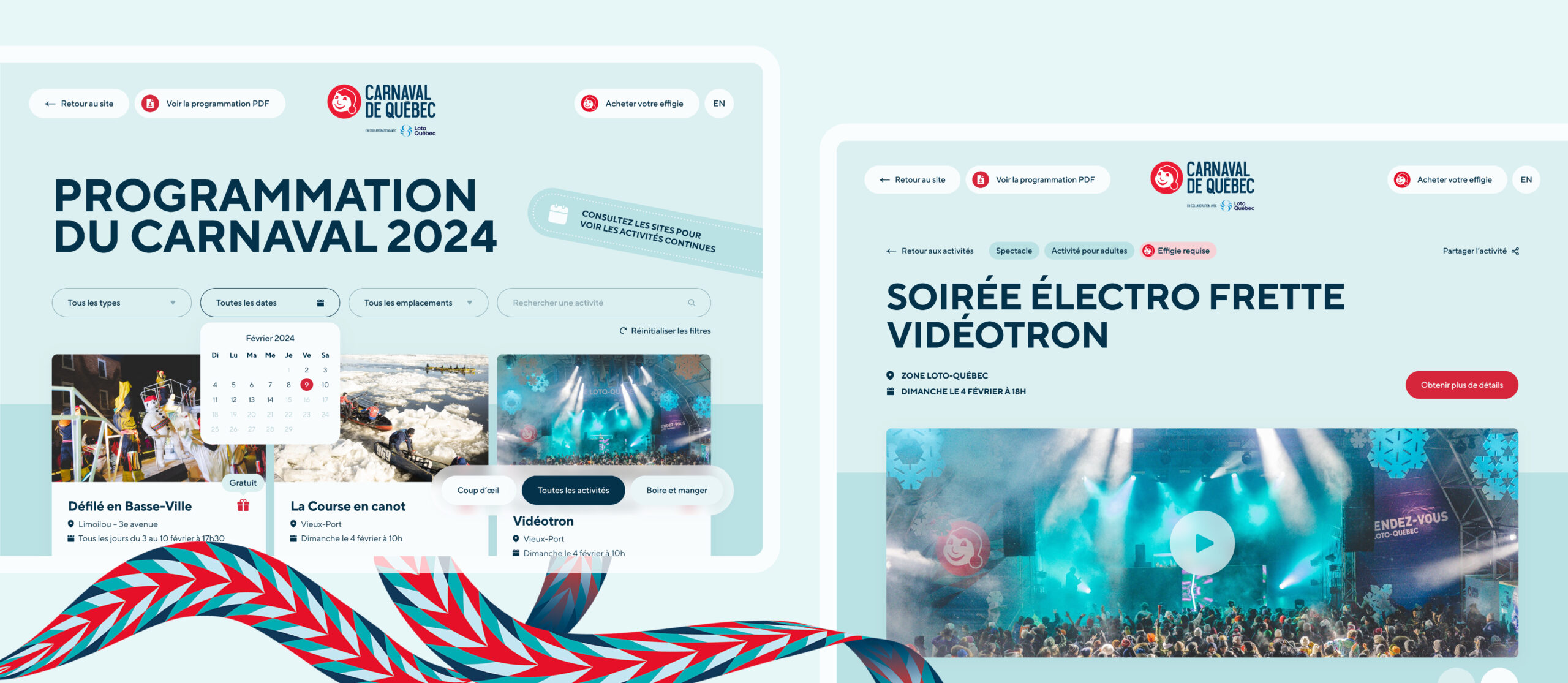 Beet2025_EDC_Carnaval_02 Interface de la programmation du Carnaval de Québec